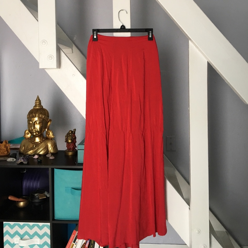 Tobi Red Maxi Skirt